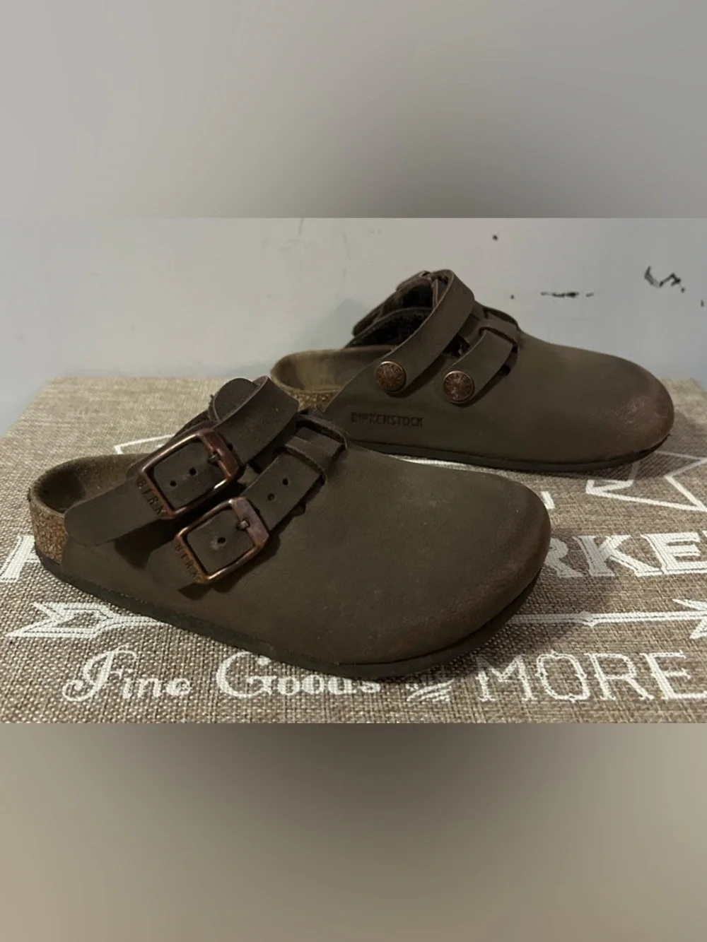 Birkenstock Brown Two-Buckle Kay Clog Sandals